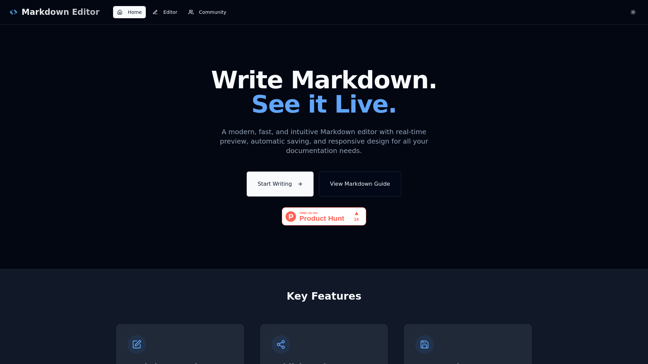 screenshot of MarkdownLive
