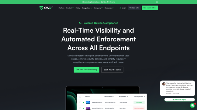 screenshot of Swif