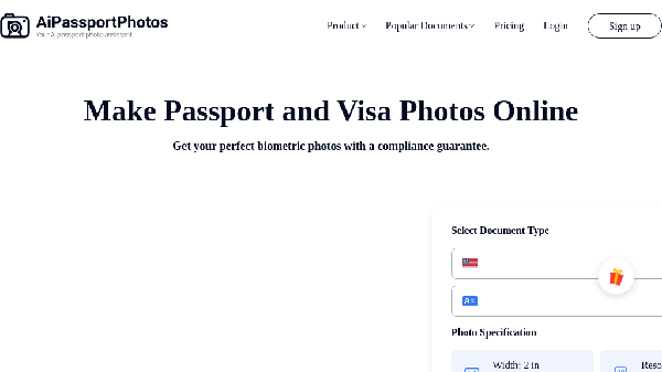 screenshot of AiPassportPhotos