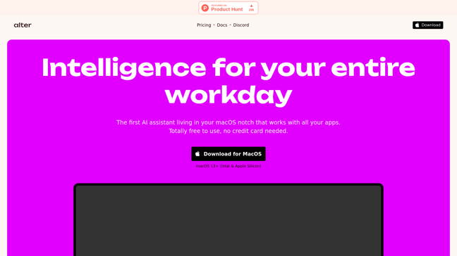 screenshot of Alter