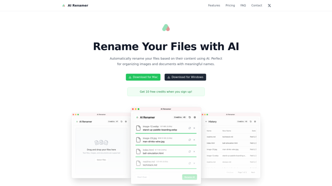 screenshot of AI Renamer