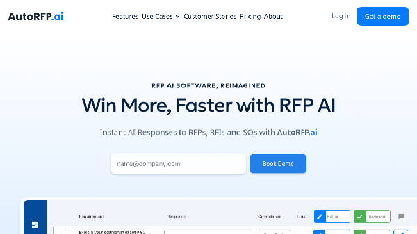 screenshot of AutoRFP.ai