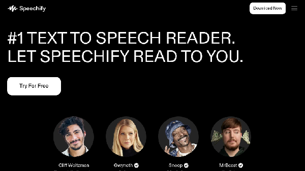 screenshot of Speechify