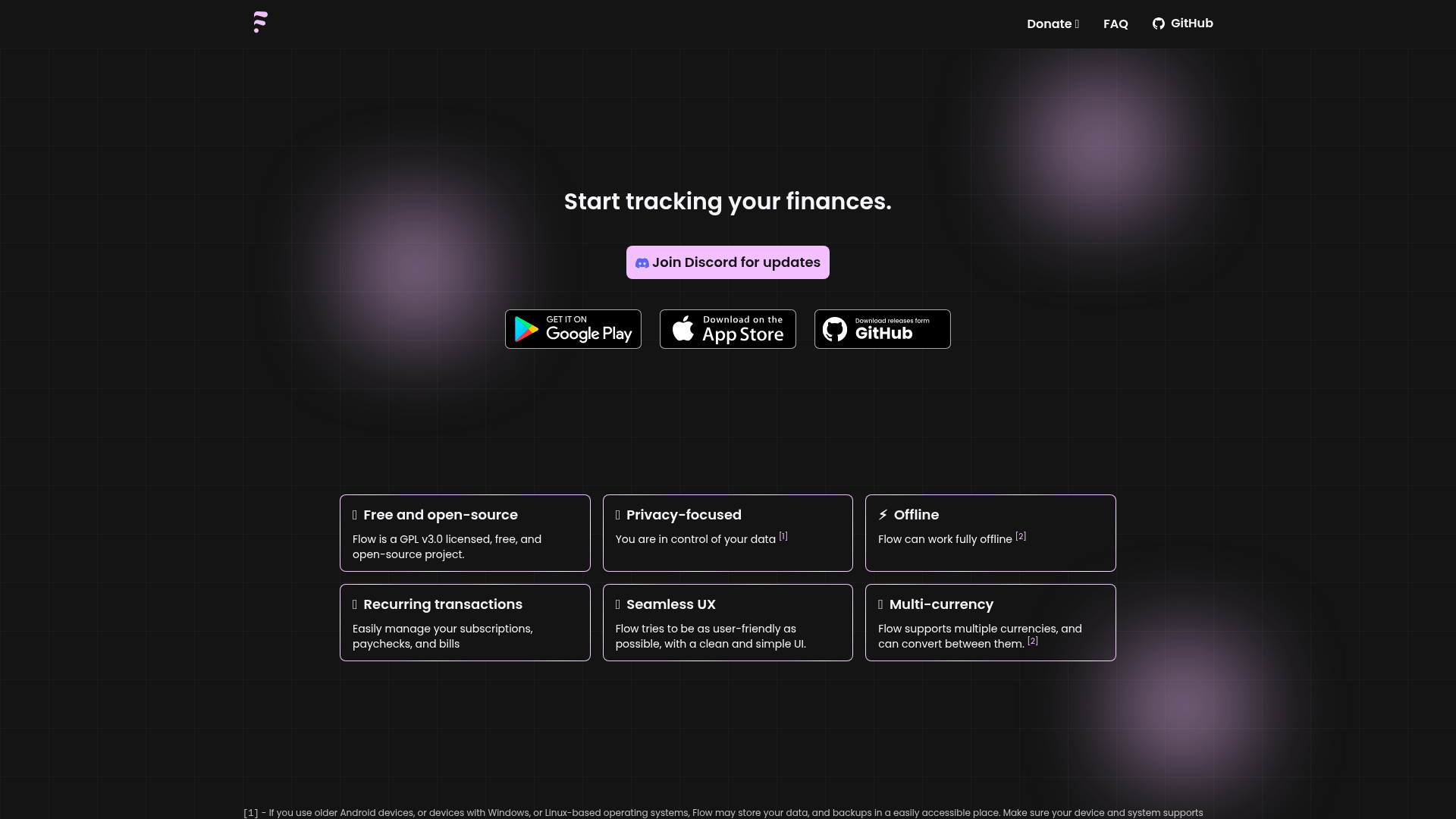 Interface principale de Flow