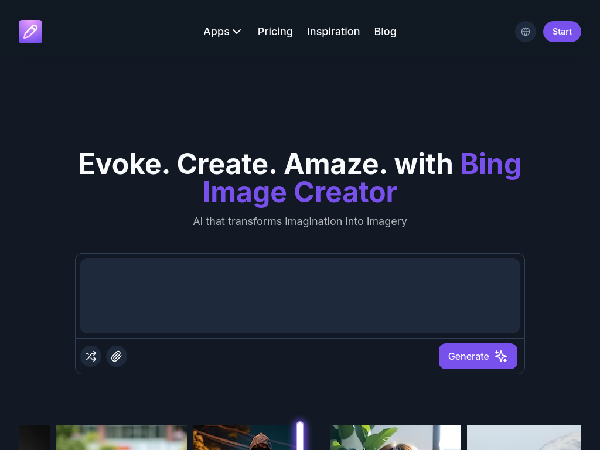 screenshot of BingImageCreator