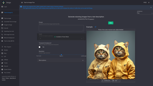 screenshot of Dezgo