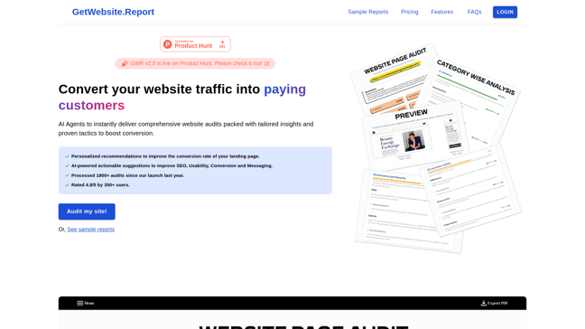 screenshot of GetWebsiteReport