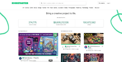 screenshot of Kickstarter