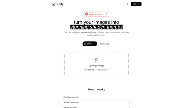 screenshot of Cnify