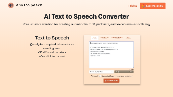 screenshot of AnyToSpeech