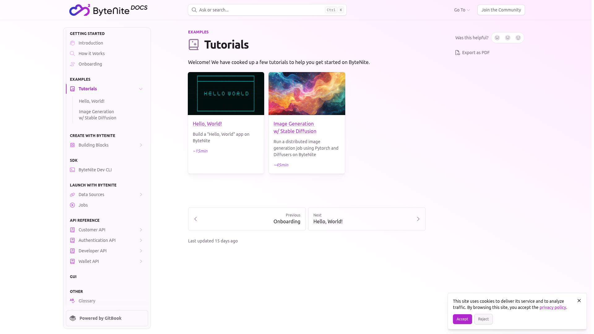 Tutoriales disponibles