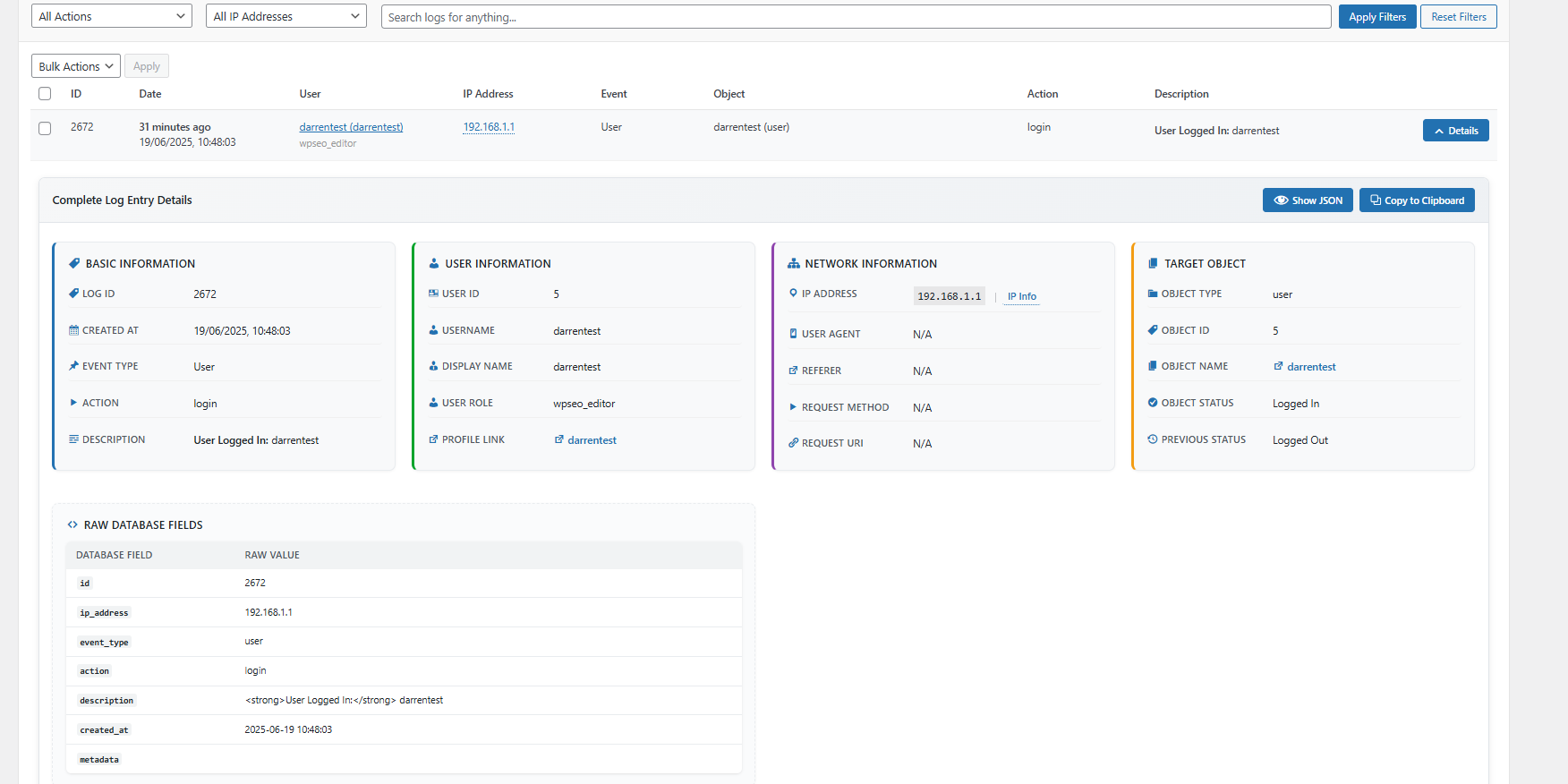 Activity Log Pro - Screenshot 3