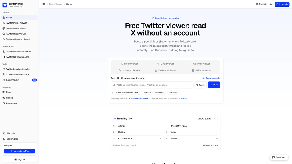 TwitterViewer - Main Image