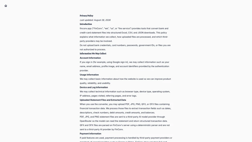 FinConv - Bank Statement Converter - Screenshot 3