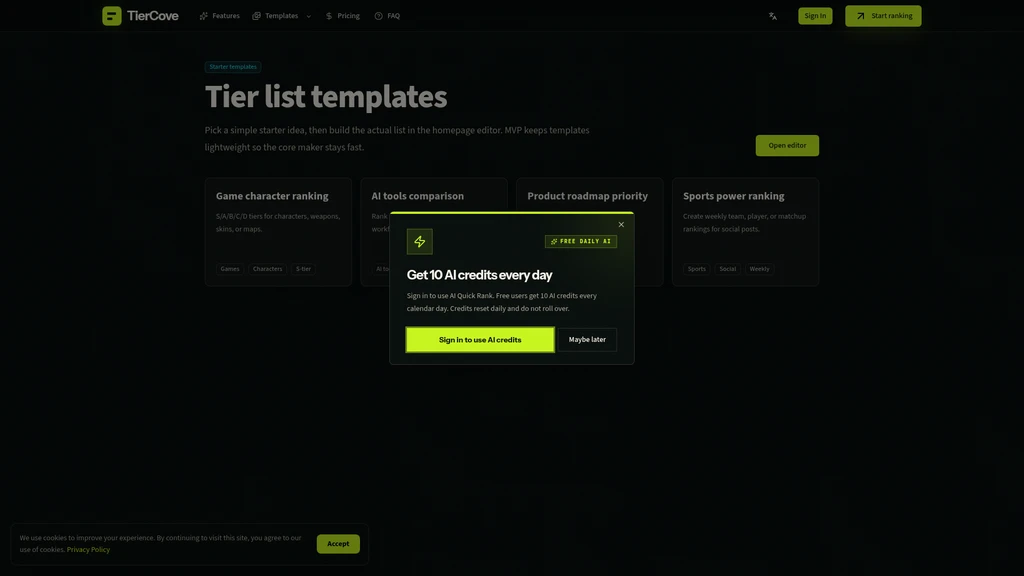 TierCove - Free Tier List Maker - Screenshot 3