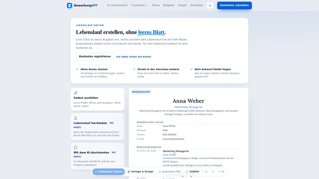 BewerbungGPT - Screenshot 2