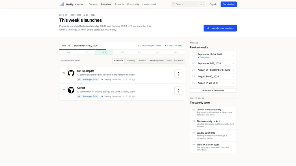 Weekly Launches - Screenshot 2