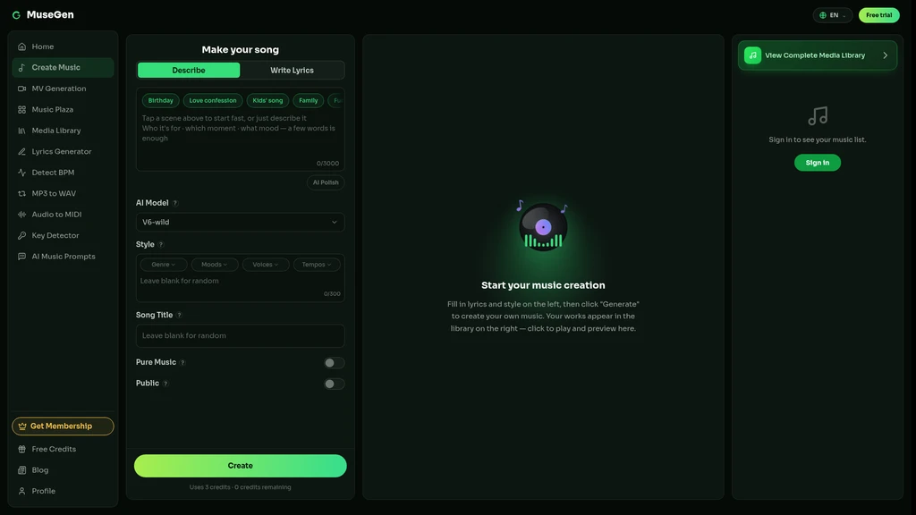MuseGen - Screenshot 2