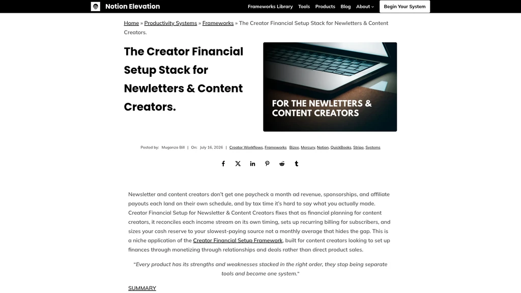 Creator Financial Setup Framework for Course & Digital Product Creators - Screenshot 3