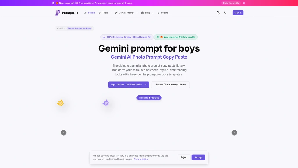 Promptelle - Gemini AI Photo Prompt Generator & Library - Screenshot 3