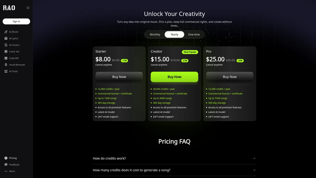 RaoMusic AI Song Generator - Screenshot 2