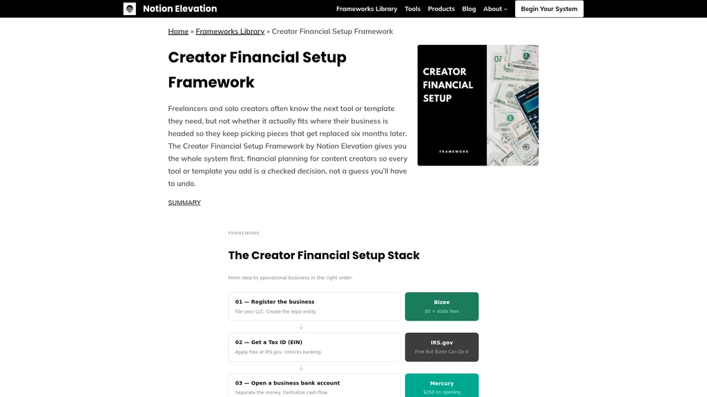 Creator Financial Setup Framework for Course & Digital Product Creators - Screenshot 2