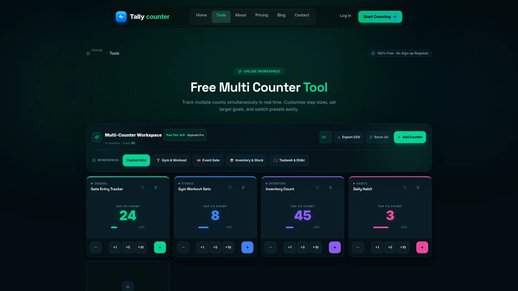 Tally Counter Web - Screenshot 2