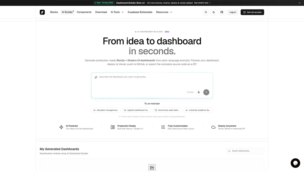 Shadcn Dashboard - Screenshot 3