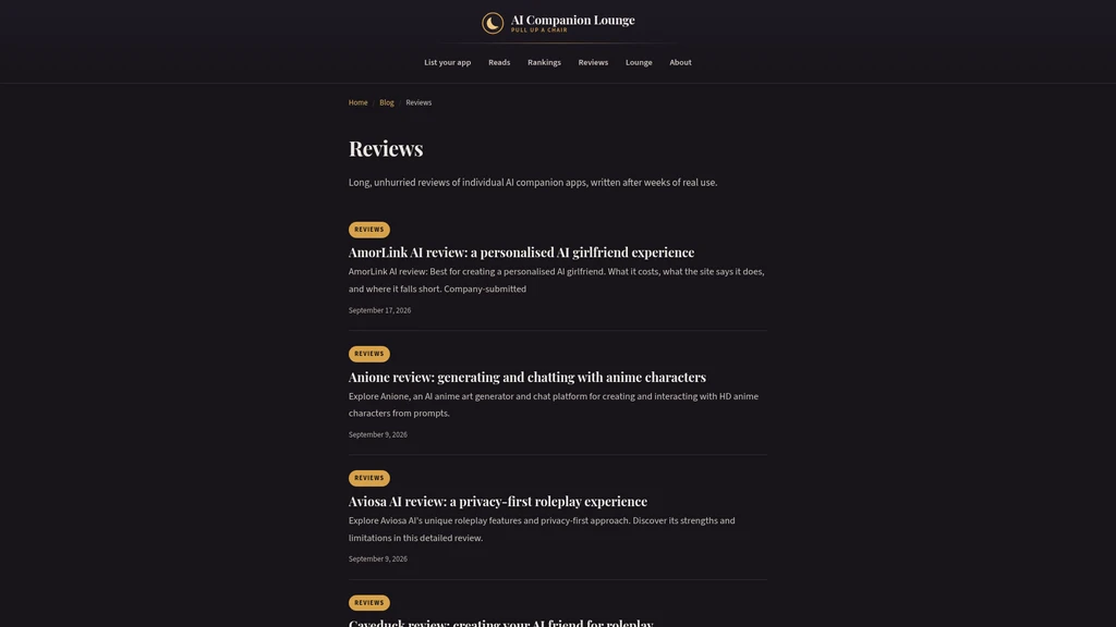AI Companion Lounge - Screenshot 2