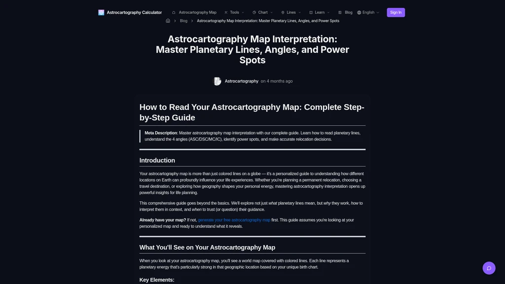 Astrocartography Calculator - Screenshot 4