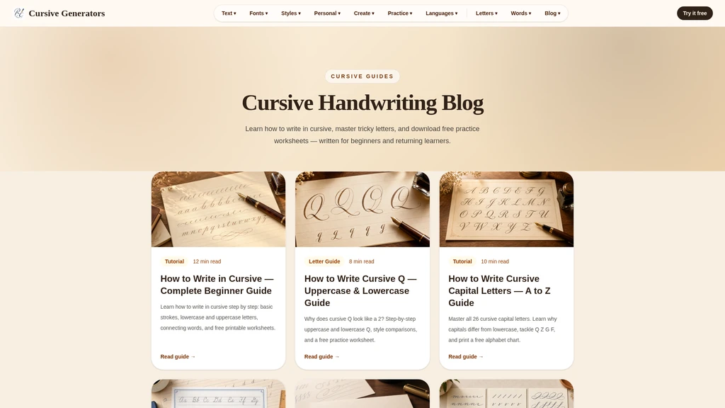 Cursive Generators - Screenshot 2