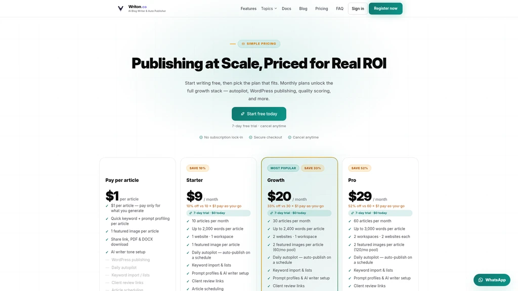 Writon - AI Content Platform - Screenshot 2